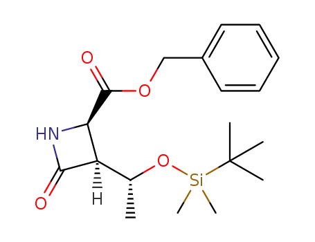 Molecular Structure of 1180012-50-3 ((3S,4R)-benzyl 3-((R)-1-(tert-butyldimethylsilyloxy)ethyl)-azetidin-2-one-4-carboxylate)