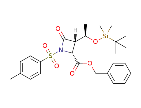 Molecular Structure of 1180012-46-7 ((3S,4R)-benzyl N-(p-toluenesulfonyl)-3-((R)-1-(tert-butyldimethylsilyloxy)ethyl)-azetidin-2-one-4-carboxylate)