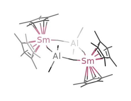 Molecular Structure of 115756-72-4 ((C5Me5)2Sm{(μ-Me)AlMe2(μ-Me)}2Sm(C5Me5)2)