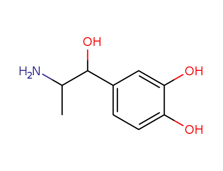 Molecular Structure of 6539-57-7 (2-amino-1-(3,4-dihydroxyphenyl)propan-1-ol)