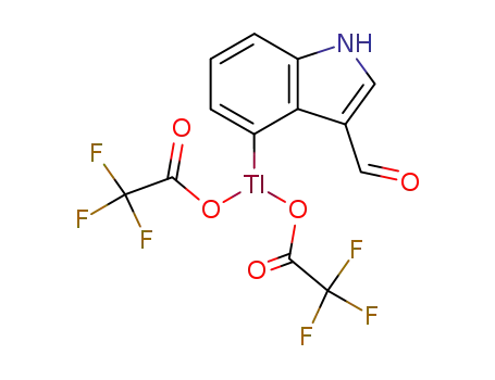 Molecular Structure of 141692-10-6 ((3-formylindol-4-yl)thallium (III) bistrifluoroacetate)