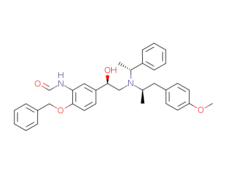 Molecular Structure of 1316100-17-0 ((R,R)-N-(2-benzyloxy-5-{1-hydroxy-2-[[2-(4-methoxy-phenyl)-1-methyl-ethyl]-(1-phenyl-ethyl)-amino]-ethyl}-phenyl)-formamide)