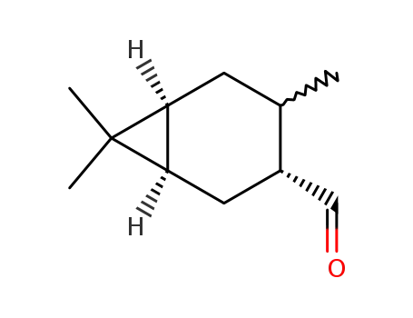 Molecular Structure of 68804-32-0 (4,7,7-trimethylbicyclo[4.1.0]heptane-3-carbaldehyde)