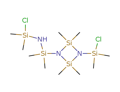 Molecular Structure of 14850-05-6 (1-(chlorodimethylsilyl)-3-(3-chloro-1,1,3,3-tetramethyl-1-disilazanyl)-2,2,4,4-tetramethylcyclodisilazane)