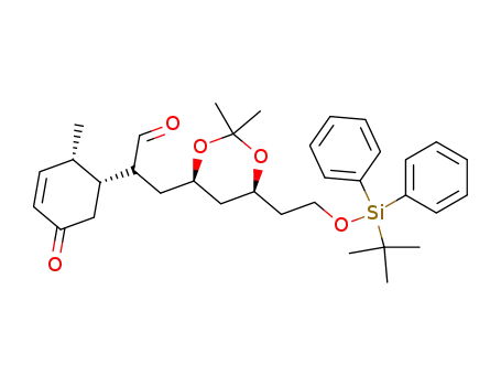 <4R-<4α<R<sup>*</sup>(1R<sup>*</sup>,2S<sup>*</sup>)>6α>>-6-<2-<<(1,1-dimethylethyl)diphenylsilyl>oxy>ethyl>-2,2-dimethyl-α-(2-methyl-5-oxo-3-cyclohexen-1-yl)-1,3-dioxane-4-propanal