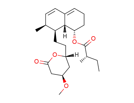 Molecular Structure of 84751-53-1 ((1S,7S,8S,8aR)-1,2,3,7,8,8a-hexahydro-7-methyl-8-<2-((2R,4R)-tetrahydro-4-methoxy-6-oxo-2H-pyran-2-yl)-ethyl>-1-naphthyl (2S)-2-methylbutyrate)