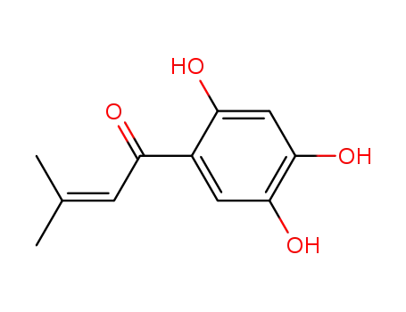 Molecular Structure of 118948-72-4 (2-Buten-1-one,3-methyl-1-(2,4,5-trihydroxyphenyl)-(9CI))