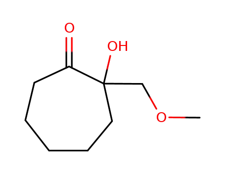 Molecular Structure of 78743-58-5 (2-Hydroxy-2-methoxymethyl-cycloheptanone)