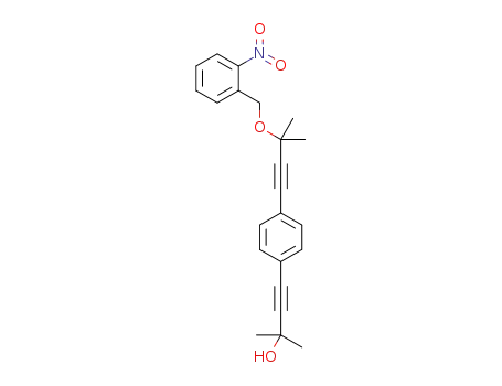 Molecular Structure of 1453814-03-3 (2-methyl-4-(4-(3-methyl-3-((2-nitrobenzyl)oxy)but-1-yn-1-yl)phenyl)but-3-yn-2-ol)
