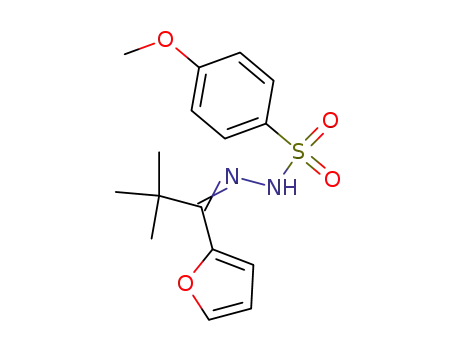 Molecular Structure of 556811-69-9 (1-(2'-furyl)-2,2-dimethylpropan-1-one 4-methoxybenzenesulfonyl hydrazone)
