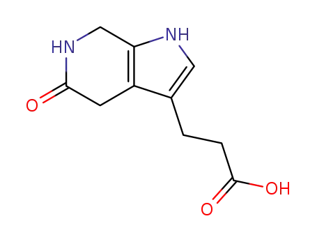 Molecular Structure of 3468-98-2 (1H-Pyrrolo[2,3-c]pyridine-3-propanoic acid, 4,5,6,7-tetrahydro-5-oxo-)