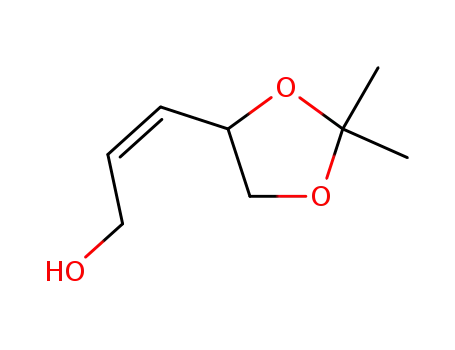 Molecular Structure of 88391-51-9 (2-Propen-1-ol, 3-(2,2-dimethyl-1,3-dioxolan-4-yl)-, (Z)-)