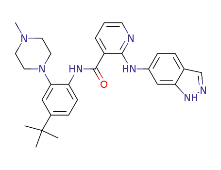 N-[4-(tert-Butyl)-2-(4-methylpiperazinyl)phenyl][2-(1H-indazol-6-ylamino)(3-pyridyl)]carboxamide