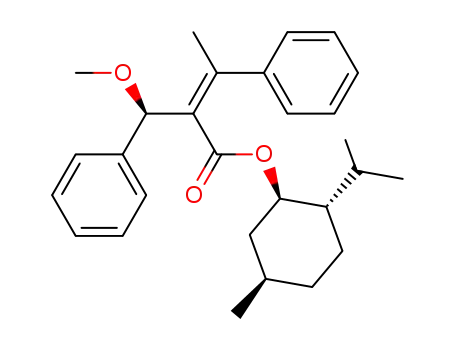 Molecular Structure of 217090-70-5 ((Z)-2-((R)-Methoxy-phenyl-methyl)-3-phenyl-but-2-enoic acid (1R,2S,5R)-2-isopropyl-5-methyl-cyclohexyl ester)