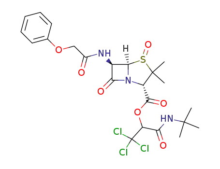 Molecular Structure of 65538-81-0 (Penicillin-V-sulfoxid-1'-tert-butylaminocarbonyl-2',2',2'-trichlorethylester)