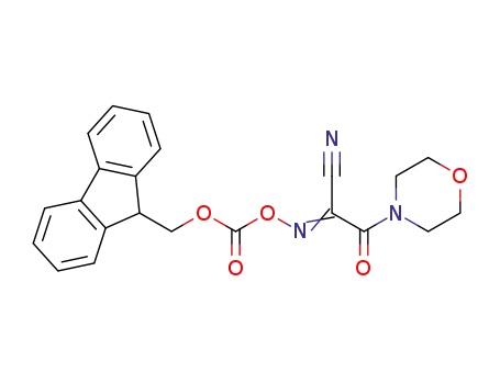 Molecular Structure of 1370440-40-6 (N-(((9H-fluoren-9-yl)methoxy)carbonyloxy)-2-morpholino-2-oxoacetimidoyl cyanide)