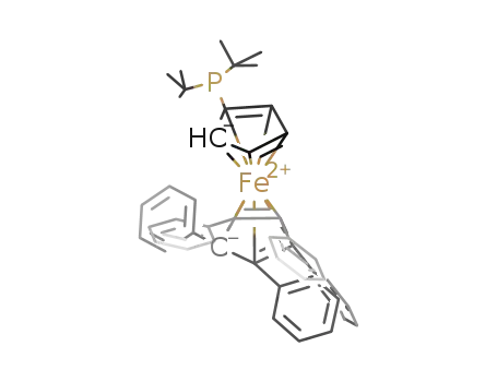 Molecular Structure of 312959-24-3 (1,2,3,4,5-Pentaphenyl-1'-(di-tert-butylphosphino)ferrocene)
