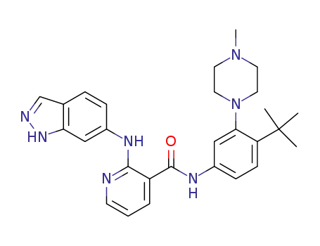 N-[4-(tert-Butyl)-3-(4-methylpiperazinyl)phenyl][2-(1H-indazol-6-ylamino)(3-pyridyl)]carboxamide