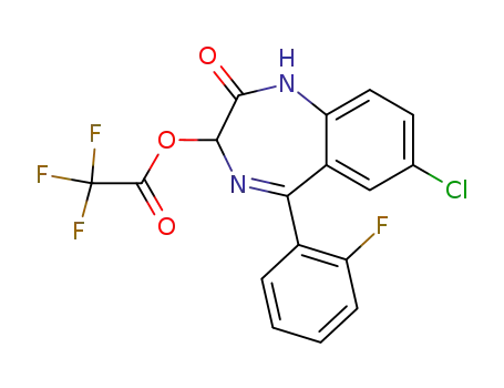 Molecular Structure of 89722-88-3 (Acetic acid, trifluoro-,
7-chloro-5-(2-fluorophenyl)-2,3-dihydro-2-oxo-1H-1,4-benzodiazepin-3-
yl ester)