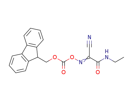 Molecular Structure of 1370440-32-6 (N-(((9H-fluoren-9-yl)methoxy)carbonyloxy)-2-(ethylamino)-2-oxoacetimidoyl cyanide)