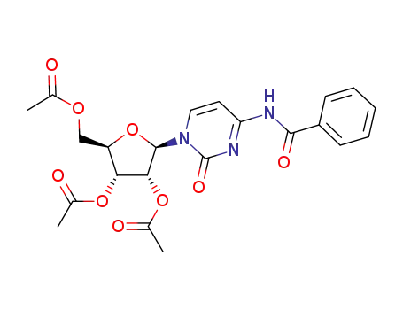 Molecular Structure of 97626-95-4 (N<sup>4</sup>-benzoyl-1-(2’,3’,5’-tri-O-acetyl-β-D-ribofuranosyl)-cytosine)