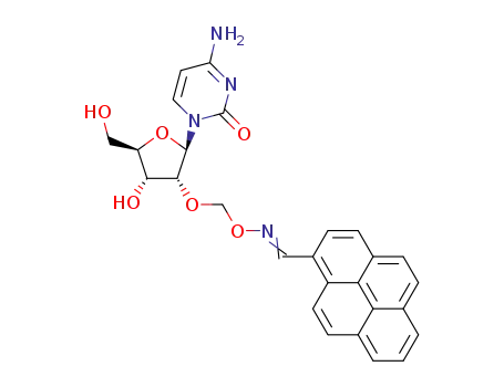 Molecular Structure of 1369323-53-4 (2'-O-(pyren-1-ylmethanimine-N-oxymethyl)cytidine)