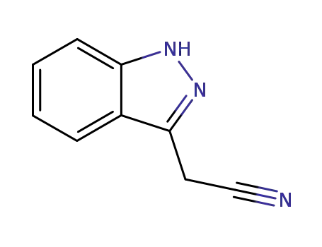 Molecular Structure of 101714-15-2 (1H-Indazole-3-acetonitrile)