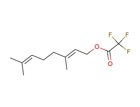 Molecular Structure of 74367-67-2 (Acetic acid, trifluoro-, 3,7-dimethyl-2,6-octadienyl ester, (E)-)