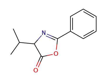 Molecular Structure of 5839-93-0 (4-ISOPROPYL-2-PHENYL-2-OXAZOLINE-5-ONE)