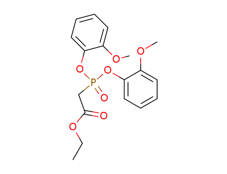 Molecular Structure of 188945-39-3 (Acetic acid, [bis(2-methoxyphenoxy)phosphinyl]-, ethyl ester)