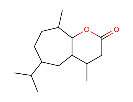 Molecular Structure of 888-21-1 (6-isopropyl-4,9-dimethyl-octahydro-cyclohepta[<i>b</i>]pyran-2-one)