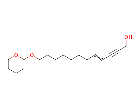 Molecular Structure of 139448-76-3 (4-Dodecen-2-yn-1-ol, 12-[(tetrahydro-2H-pyran-2-yl)oxy]-, (Z)-)