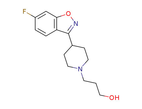 Molecular Structure of 150332-87-9 (6-fluoro-3-[1-(3-hydroxypropyl)-4-piperidinyl]-1,2-benzisoxazole)