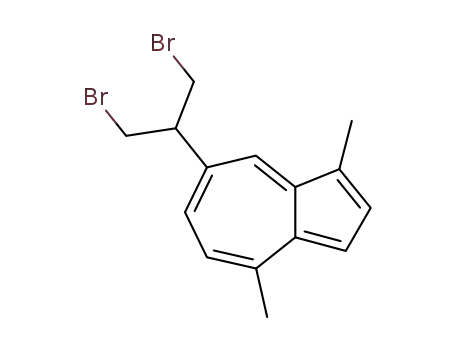 Molecular Structure of 123257-26-1 (7-(1-bromomethyl-2-bromoethyl)-1,4-dimethylazulene)