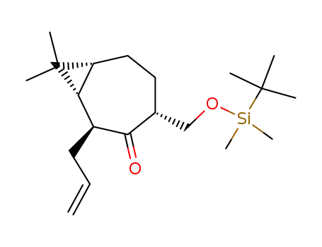 Molecular Structure of 175985-40-7 ((+)-(1S,2S,4R,7R)-4-tert-butyldimethylsiloxymethyl-8,8-dimethyl-2-(2-propenyl)bicyclo<5.1.0>octan-3-one)
