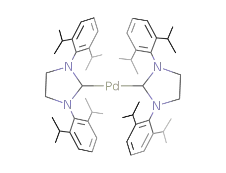 Molecular Structure of 367940-34-9 ([Pd(N,N'-bis[2,6-(diisopropyl)phenyl]imidazolin-2-ylidene)<sub>2</sub>])