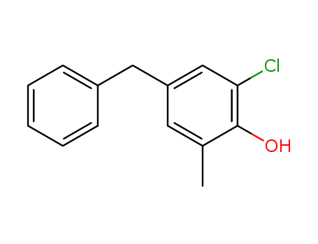 Molecular Structure of 65053-91-0 (4-benzyl-6-chloro-o-cresol)