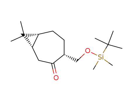 Molecular Structure of 175985-39-4 ((1S,4R,7R)-4-(tert-Butyl-dimethyl-silanyloxymethyl)-8,8-dimethyl-bicyclo[5.1.0]octan-3-one)