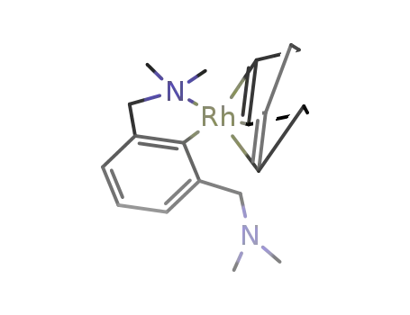 Molecular Structure of 115338-66-4 (rhodium{C<sub>6</sub>H<sub>3</sub>(CH<sub>2</sub>NMe<sub>2</sub>)2-o,o'}(1,5-cyclooctadiene))