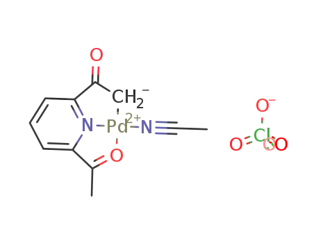 Molecular Structure of 1372169-85-1 ([Pd(O<sub>1</sub>,N<sub>1</sub>,C<sub>1</sub>-pyridine-2-acetyl-6-(C(O)CH<sub>2</sub>))(acetonitrile)]ClO<sub>4</sub>)