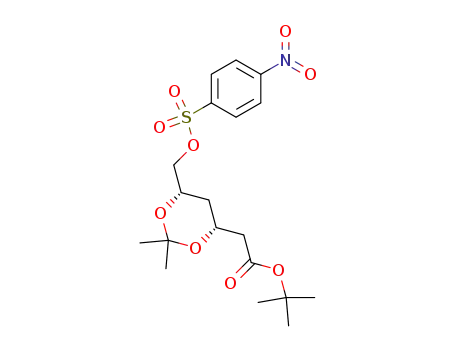 Molecular Structure of 141942-89-4 (tert-butyl 2-[(4R,6S)-2,2-dimethyl-6-[(4-nitrophenylsulfonyloxy)methyl]-1,3-dioxan-4-yl]acetate)