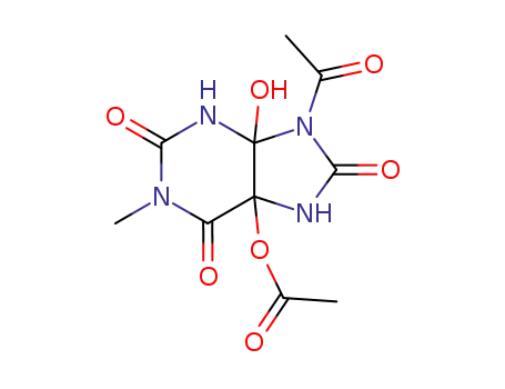 Molecular Structure of 854883-69-5 (5-acetoxy-9-acetyl-4-hydroxy-1-methyl-tetrahydro-purine-2,6,8-trione)