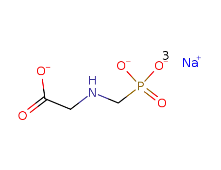 Molecular Structure of 40465-65-4 (Glycine, N-(phosphonomethyl)-, trisodium salt)
