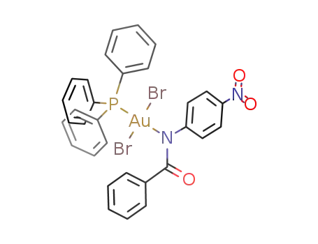 Molecular Structure of 113286-69-4 (Gold, dibromo[N-(4-nitrophenyl)benzamidato](triphenylphosphine)-)