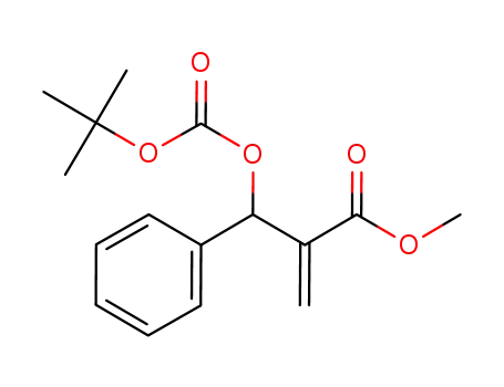 Molecular Structure of 956833-12-8 (methyl 2-{[(tert-butoxycarbonyl)oxy](phenyl)methyl}acrylate)