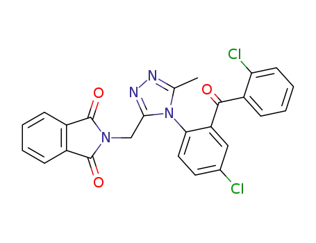 Molecular Structure of 54196-64-4 (N-<<4-<4-Chloro-2-(2-chlorobenzoyl)phenyl>-5-methyl-4H-1,2,4-triazol-3-yl>methyl>phthalimide)