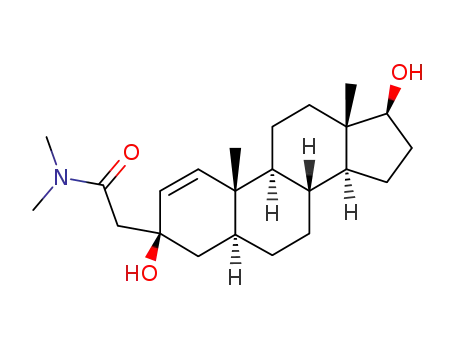 Molecular Structure of 63109-26-2 (2-((3S,5S,8R,9S,10R,13S,14S,17S)-3,17-Dihydroxy-10,13-dimethyl-4,5,6,7,8,9,10,11,12,13,14,15,16,17-tetradecahydro-3H-cyclopenta[a]phenanthren-3-yl)-N,N-dimethyl-acetamide)