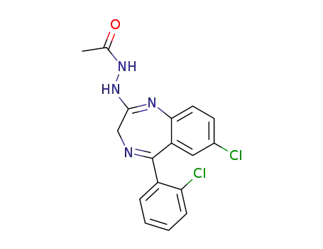 5-(2-Chlorophenyl)-7-chloro-1,3-dihydro-1,4-benzodiazepin-2-one, acety l hydrazone