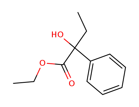Molecular Structure of 2406-21-5 (2-hydroxy-2-phenyl-butyric acid ethyl ester)