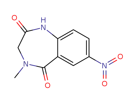 Molecular Structure of 84377-96-8 (7-nitro-3,4-dihydro-4-methyl-2H-1,4-benzodiazepine-2,5-(1H)-dione)